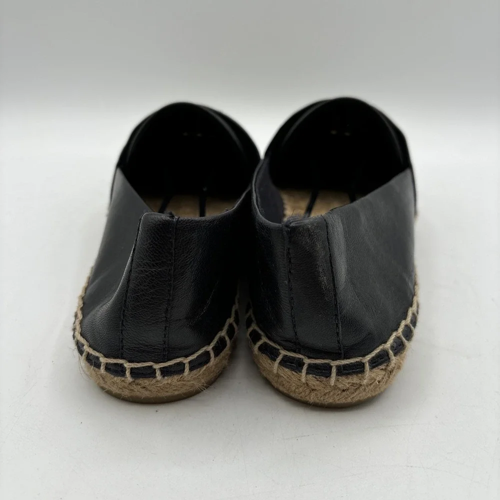 Tory Burch Ines Espadrille Women's 7 Navy Blue Leather‎ Loafer Flats Resort Chic